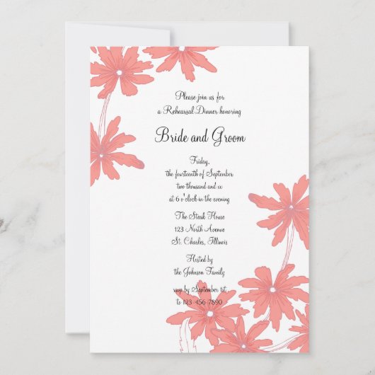 レッドデイジー結婚ズオン・ホワイトのリハーサル 招待状 (正面)