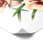 レッドデイライスボタニカルアートプリント ポスター (角)