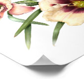 レッドデイリリーオリジナルアートプリント ポスター (角)