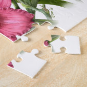 レッドデイリリーブーケ植物芸術 ジグソーパズル (側面)