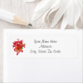 レッドデイリリー差出人住所ラベル ラベル (インサイチュ)