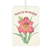 レッドデイリリー花植物学パーソナライズされた術 カーエアーフレッシュナー (正面)