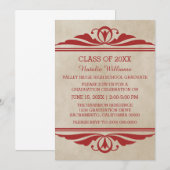 レッドデエレガントコ卒業招待状 招待状 (正面/裏面)