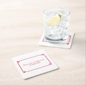 レッドデコシック結婚ズ スクエアペーパーコースター (インサイチュ)