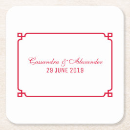 レッドデコシック結婚ズ スクエアペーパーコースター