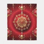 レッドデコレーションオーナメントホリデーフリースブランケット フリースブランケット (正面)