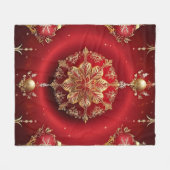 レッドデコレーションオーナメントホリデーフリースブランケット フリースブランケット (正面(横))