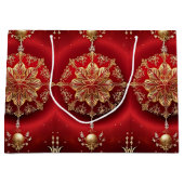 レッドデコレーションオーナメントホリデー抱き枕 ラージペーパーバッグ (正面)