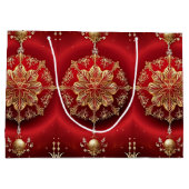 レッドデコレーションオーナメントホリデー抱き枕 ラージペーパーバッグ (裏面)