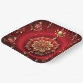 レッドデコレーションオーナメントホリデー紙プレート ペーパープレート (傾斜あり)