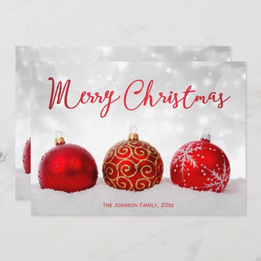 レッドデコーカスタムルのメリークリスマスカード シーズンカード (正面/裏面)