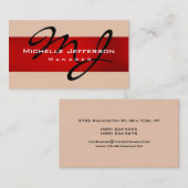 レッドデザートサンドマネージャーMonogram名刺 名刺 (正面/裏面)