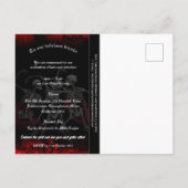 レッドデス踊り骨格ゴシック結婚ズ インビテーションポストカード (裏面)