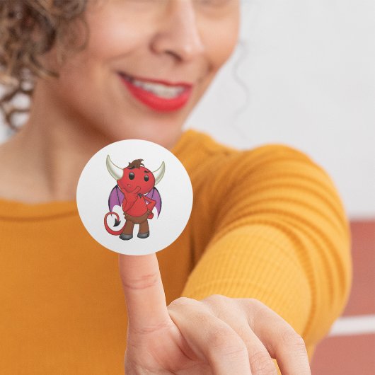 レッドデビルこうもりシール ラウンドシール