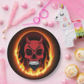 レッドデビルスカルスケルトン紙プレート ペーパープレート (パーティー)