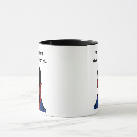 レッドデビルデーモンマンルシファー地獄引用文アート マグカップ (中央)