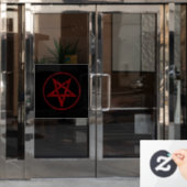 レッドデビルペンタグラム ウィンドウサイン (オフィスドア)