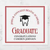 レッドデンタルカスタムスクール歯科医師卒業パーティー スパークリングワインラベル (シングルラベル)