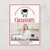 レッドデンタルスクールフォトカスタム卒業式 案内ポストカード (正面)