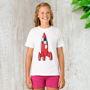 レッドトイロケット宇宙船ヴィンテージSFスペース Tシャツ