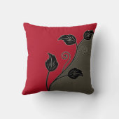 レッドトゥーペブラックリーフィーフローラつる植物 クッション (裏面)