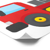 レッドトウトラックバースデーパーティースクエアポスター ポスター (角)