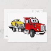 レッドトウトラックフラットベッド漫画 ポストカード (正面/裏面)