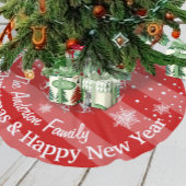 レッドトナカイの森のクリスマスパーソナライズされた フリース ツリースカート