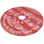 レッドトナカイの森のクリスマスパーソナライズされた フリース ツリースカート (アングル)