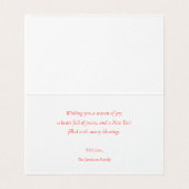 レッドトナカイエレガントホリデーカード (内部フラット)