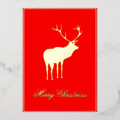 レッドトナカイエレガント金ゴールド 箔シーズンカード (正面)