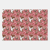 レッドトナカイ雪 ラッピングペーパーシート (正面)