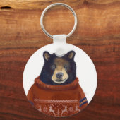 レッドトナディアセーター熊 キーホルダー (正面)