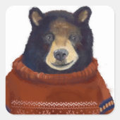 レッドトナディアセーター熊 スクエアシール (正面)