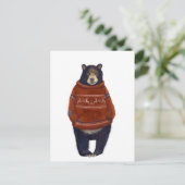 レッドトナディアセーター熊 ポストカード (スタンド正面)