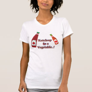 レッドトマトケチャップ野菜キャットアップユーモア Tシャツ