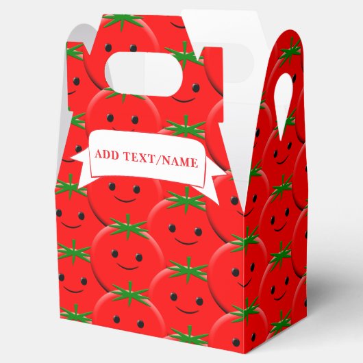 レッドトマトパターン名前をカスタムする フェイバーボックス (オープン)