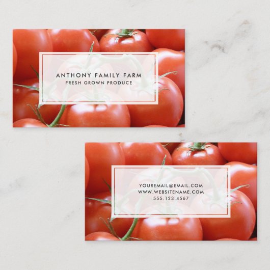 レッドトマトファミリーファームビジネスカード 名刺 (正面/裏面)