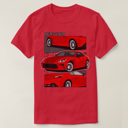 レッドトヨタGR86 Tシャツ (デザイン正面)