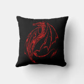 レッドトライバルドラゴンブラック クッション (裏面)