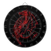 レッドトライバルドラゴンブラック ダーツボード (正面)