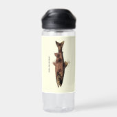 レッドトラウト カナダ ヴィンテージ フィッシャーマン アート アングラー向け ウォーターボトル (背面)