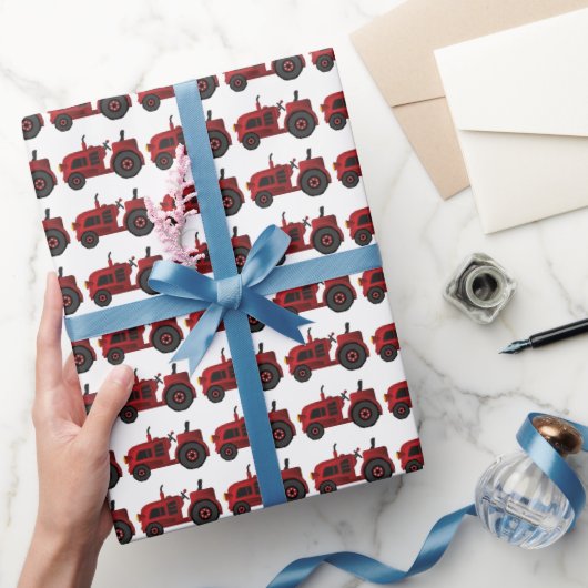レッドトラクターカントリーラッピング紙 ラッピングペーパー (ギフト)