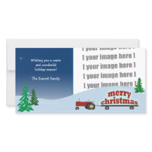 レッドトラクタークリスマスフォトカード