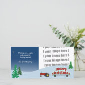 レッドトラクタークリスマスフォトカード シーズンカード (スタンド正面)