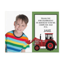 レッドトラクターグリーン誕生日写真ありがとう