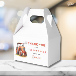 レッドトラクターゲーブルボックステンプレートボーイ誕生日 フェイバーボックス