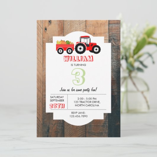 レッドトラクタートラックファームプロデュース誕生日 招待状 (スタンド正面)