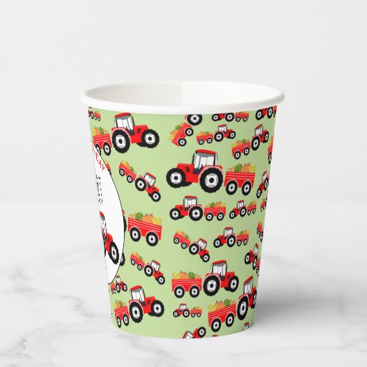 レッドトラクタートラックファームプロデュース誕生日 紙コップ (左)