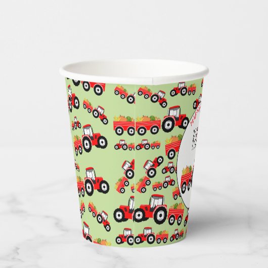 レッドトラクタートラックファームプロデュース誕生日 紙コップ (右)